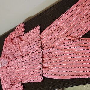 Sleep Sense Cotton Pajamas Medium scallop embroidery